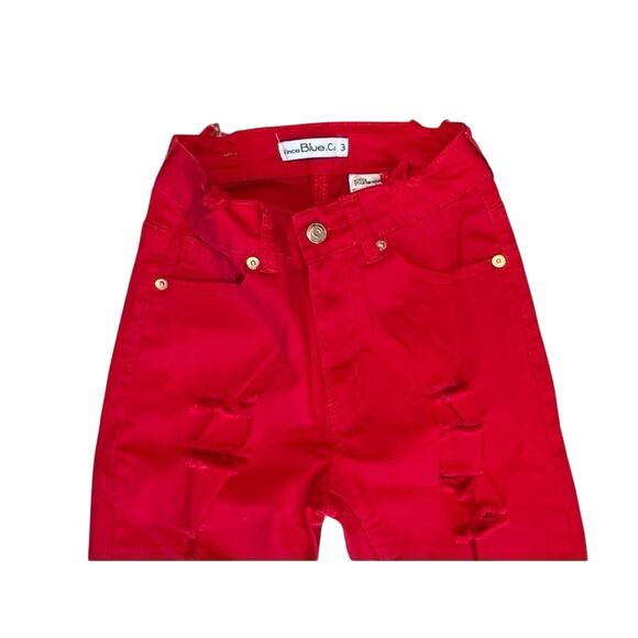 Juniors Vince. Red Ripped Mid Rise Stretch Skinny Jeans 3 Hip Hop Hipster Grunge - Picture 2 of 12
